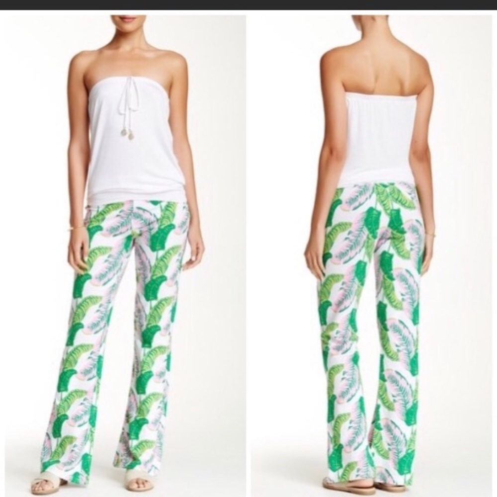 Macbeth Collection Palm Print Beach pants